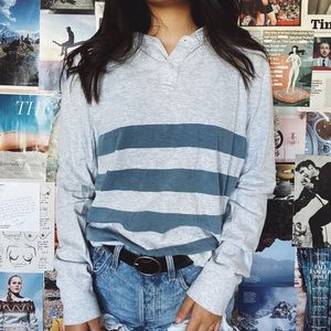 gap gray and blue striped hoodie!
